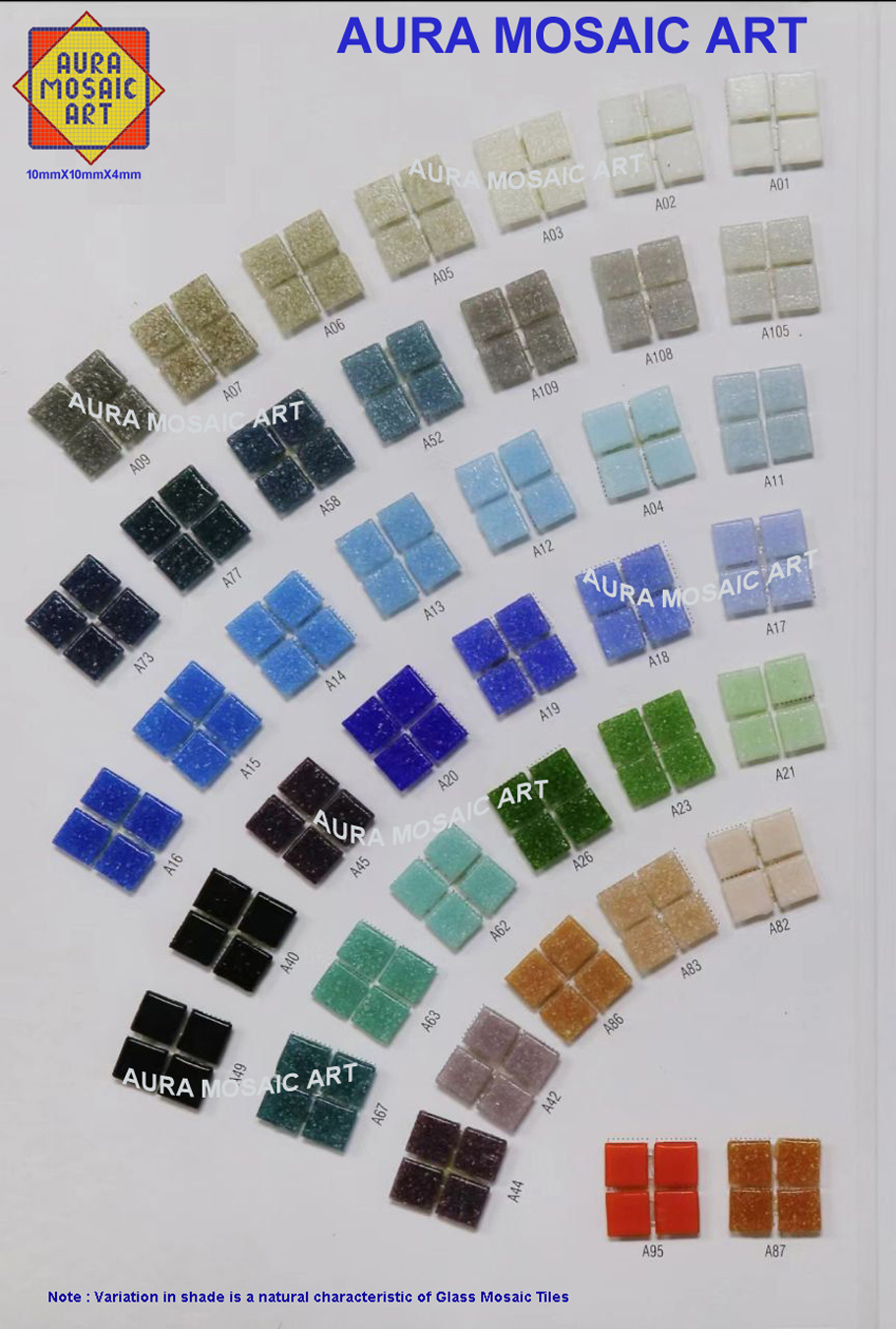 Premium 10 mm glass mosaic tiles